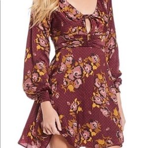 Free People Maroon Floral Dress